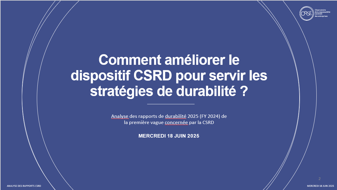 [PUBLICATION] Comment améliorer le dispositif CSRD pour servir les stratégies de durabilité ?